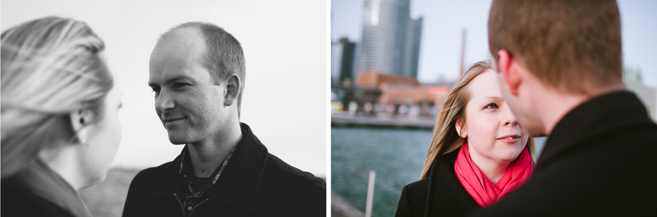 Engagement photographer in Toronto : looking at each other