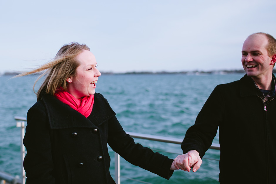 Happy Engagement Photography : sharing a laugh on the Harbourfront
