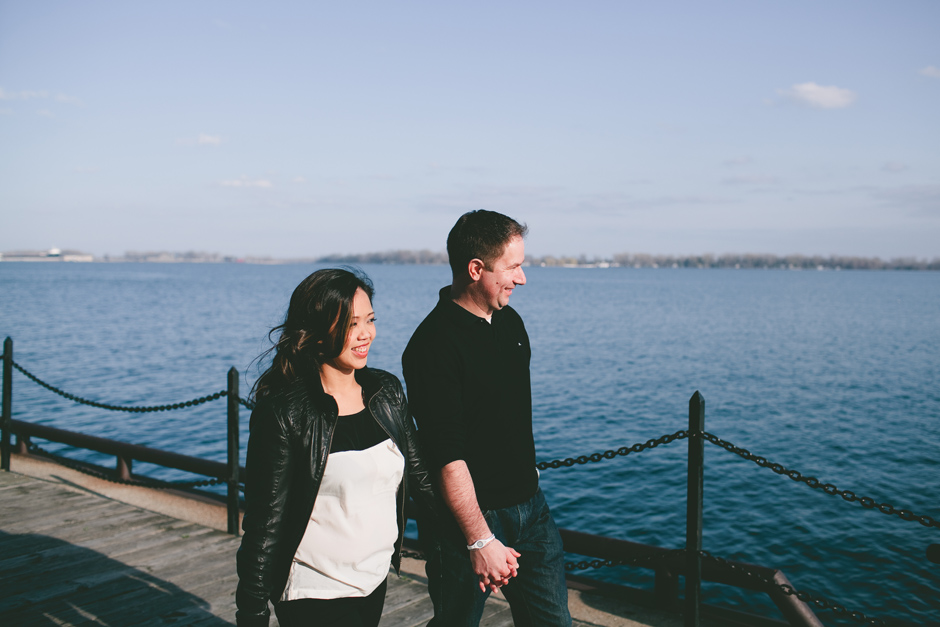 couple walking on Harbourfront couple walking on Harbourfront