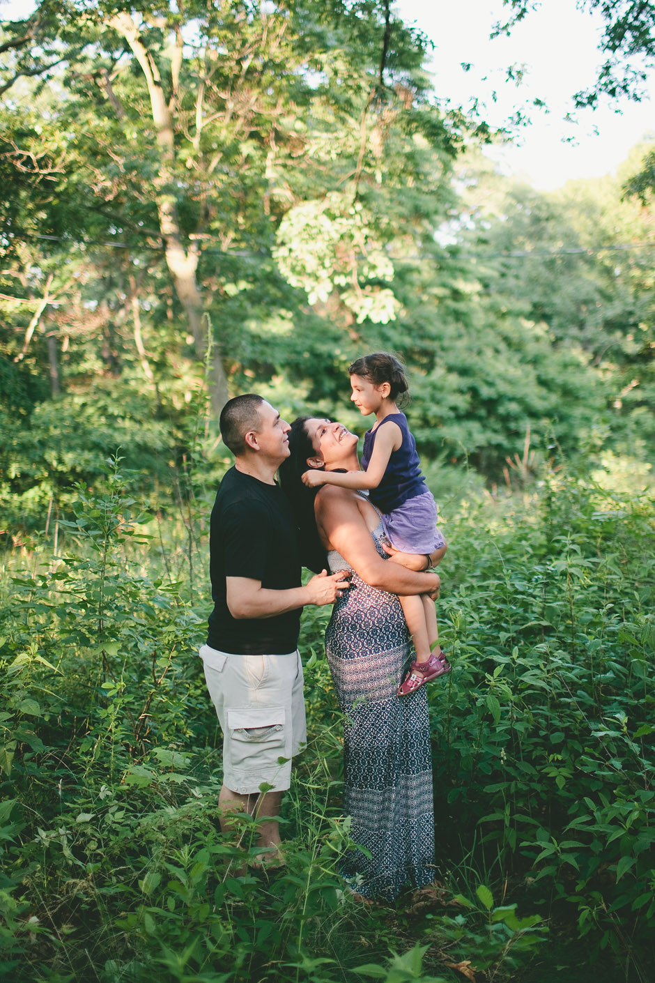 Toronto High Park Family Photographer : posing together - Jeff Almeida and Patricia Almeida and Valentina Almeida