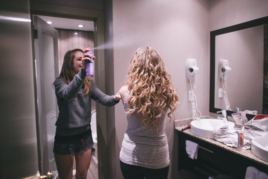 Bride getting ready