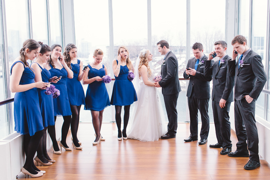 Creative group portrait toronto wedding photographer at Atlantis Pavilions