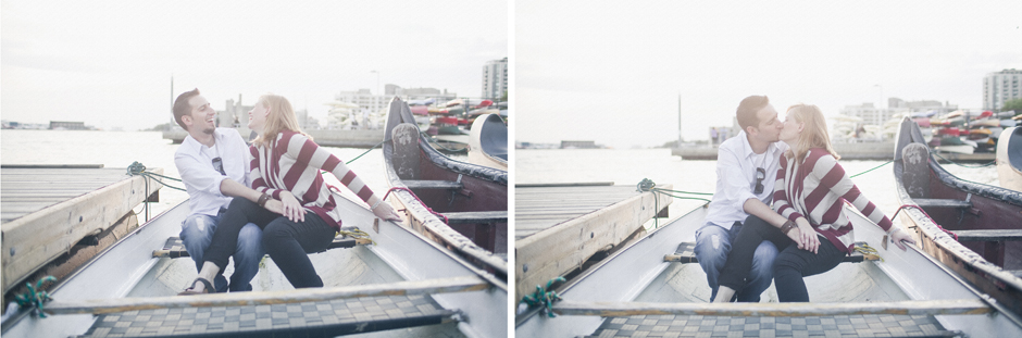 Toronto Engagement Photographer in Harbourfront : having fun on boat