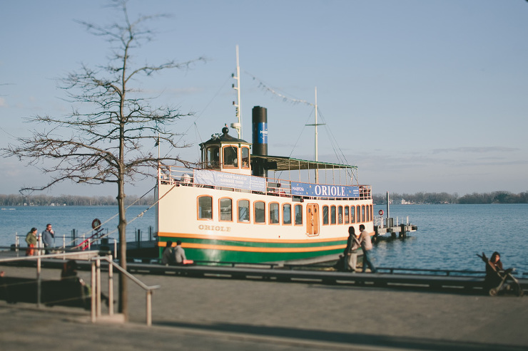 Toronto Engagement Photographer: boat on Lake Ontario