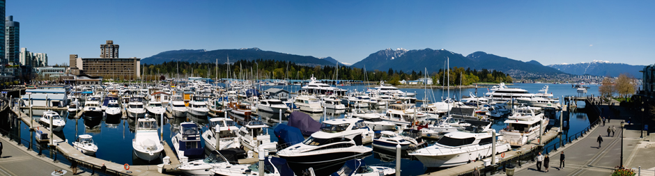 Panorama of Coal Harbour in Vancouver