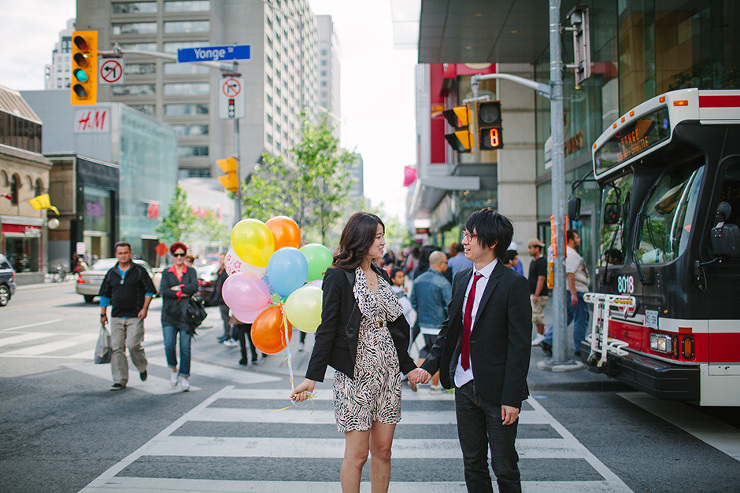 Yonge and Bloor in Toronto engagement photography