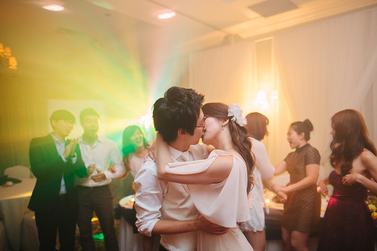 Toronto Wedding Photography - kissing on dance floor at DiamondBack Golf Club in Richmond Hill