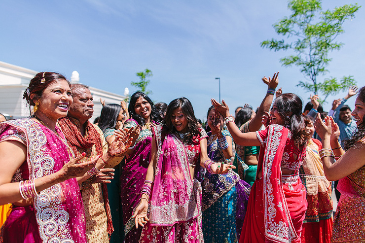 Toronto Indian Wedding Photographer - procession in parking lot
