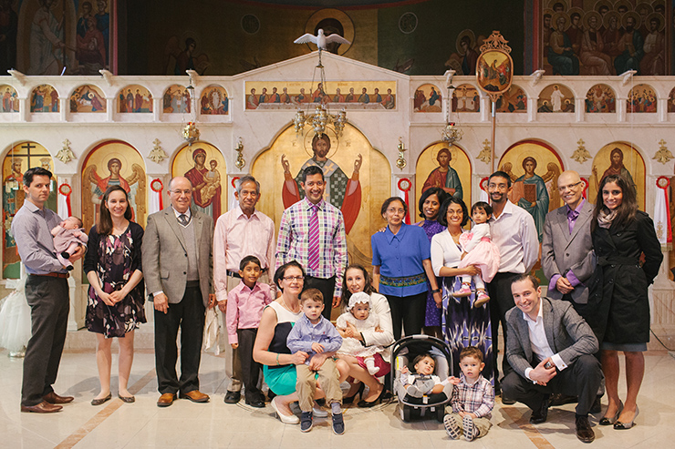Group Family photo at Greek Orthodox Church in Toronto