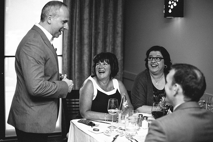 Documentary Toronto Wedding photographer in restaurant