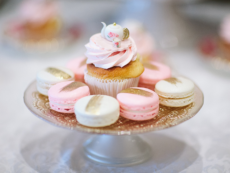 Cupcake and Macarons at Reception following Greek Orthodox Baptism