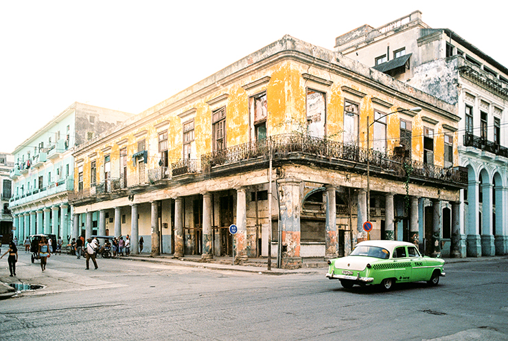 Green Taxi in Old Havana Cuba Ektar 100 The Find Lab Contax G2