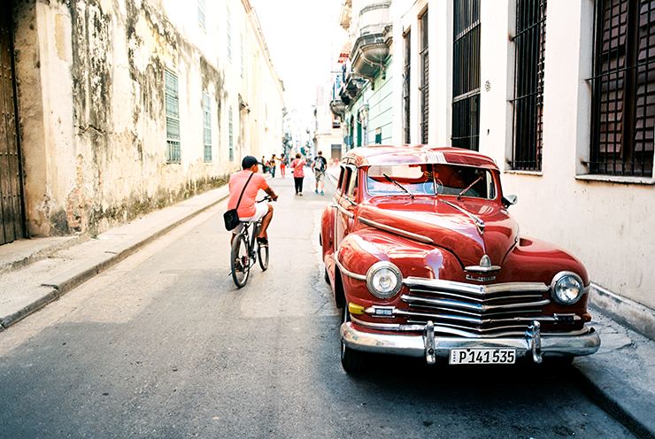 Vintage Plymouth American car in Old Havana Kodak Ektar 100 The Find Lab