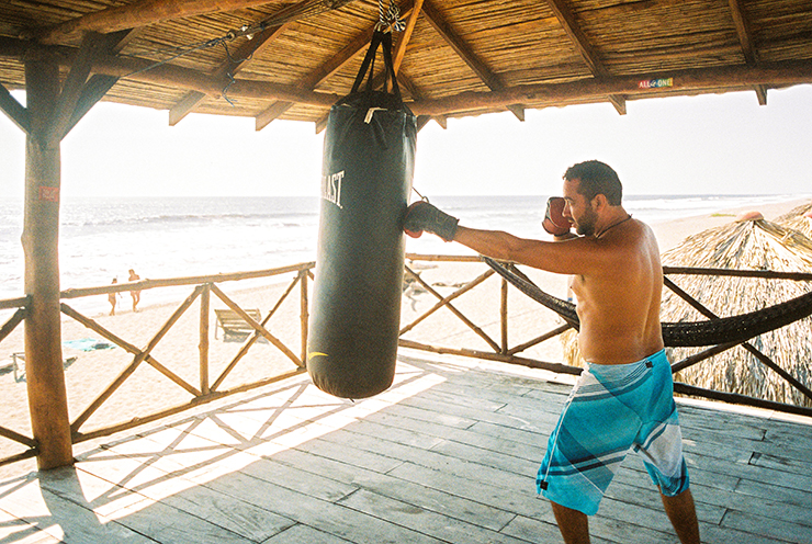 Aldo Fernandez Boxing at Surfing Turtle Lodge in Nicaragua