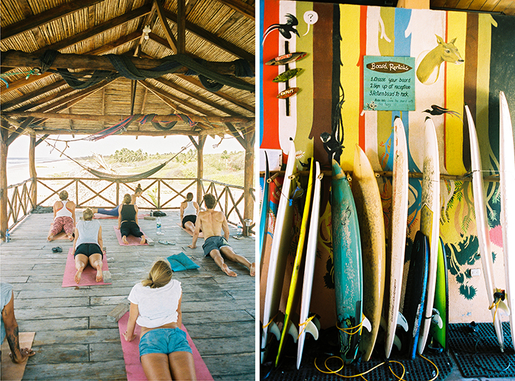 Yoga and Surfboards at Surfing Turtle Lodge in Nicaragua