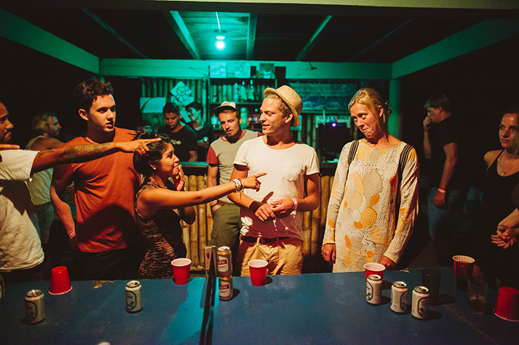 Surfing Turtle Lodge Flip Cup drinking game
