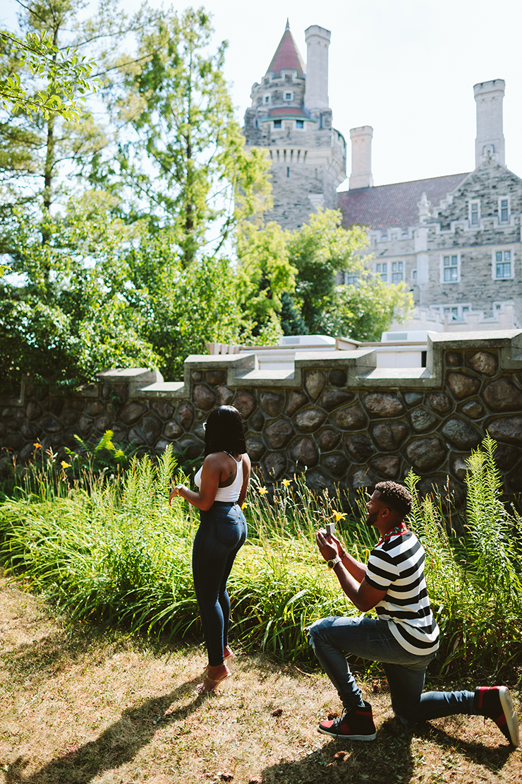 Toronto Surprise Proposal photography at Casa Loma