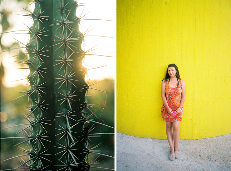 Nanna Minasyan in Huatulco Mexico and cactus Contax G2 The Find Lab Portra 160 35mm film