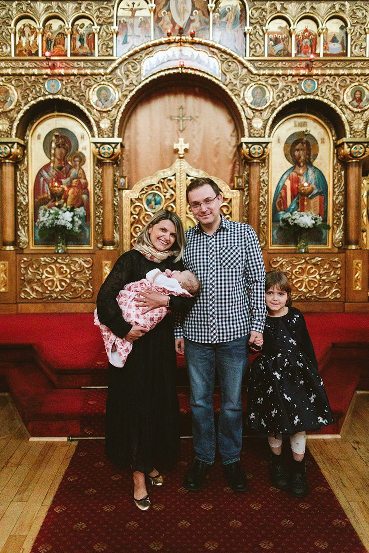 Russian Orthodox Baptism family portrait