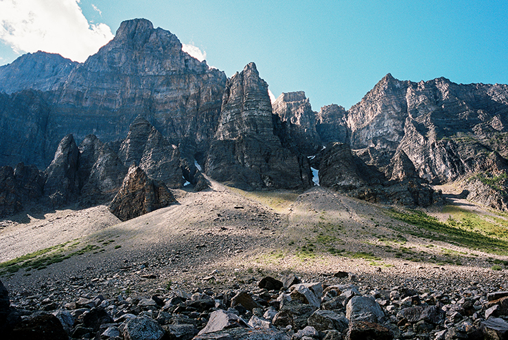 Mountains at Consolation Lakes in Alberta Contax G2 Portra 160 film The Find Lab