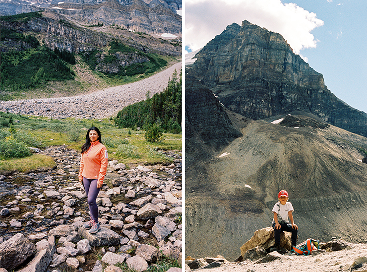 Nanna Minasyan & Keanu at the 20 Plain of Six Glaciers hike in Alberta Contax G2 Portra 400 film The Find Lab