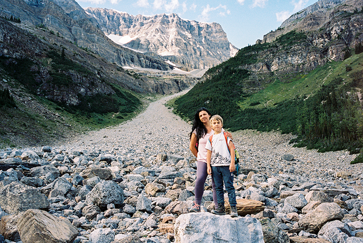 A River of Rocks Plain of Six Glaciers Hike in Banff Alberta Contax G2 Portra 400 film The Find Lab